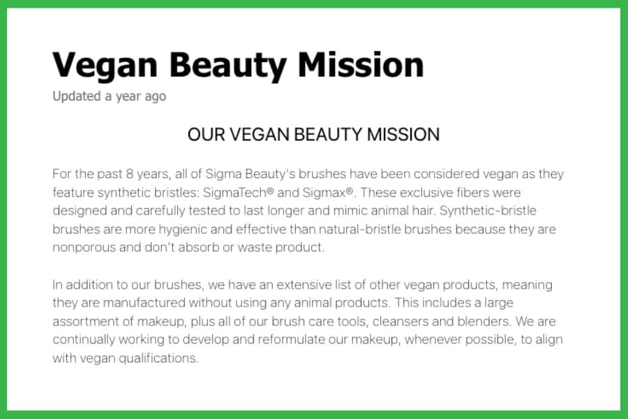 Sigma Beauty’s Vegan Beauty Mission